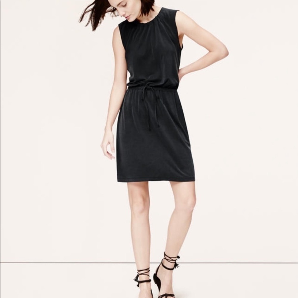 LOFT Sleeveless Sueded Dress EUC